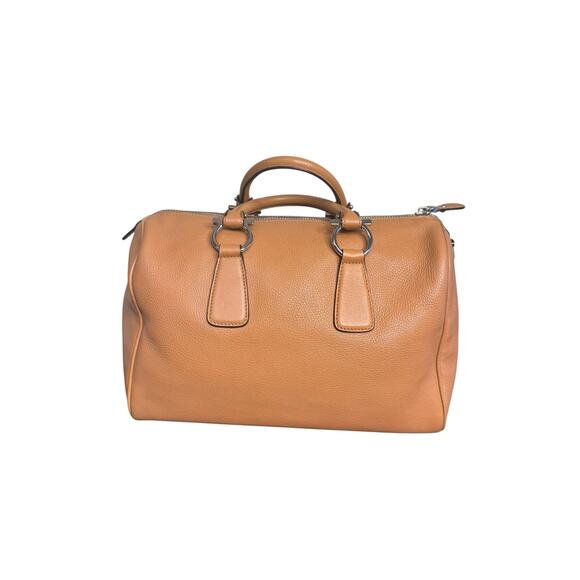 Salvatore Ferragamo Isabel Medium Leather Boston Bag in Tan - Picture 7 of 16